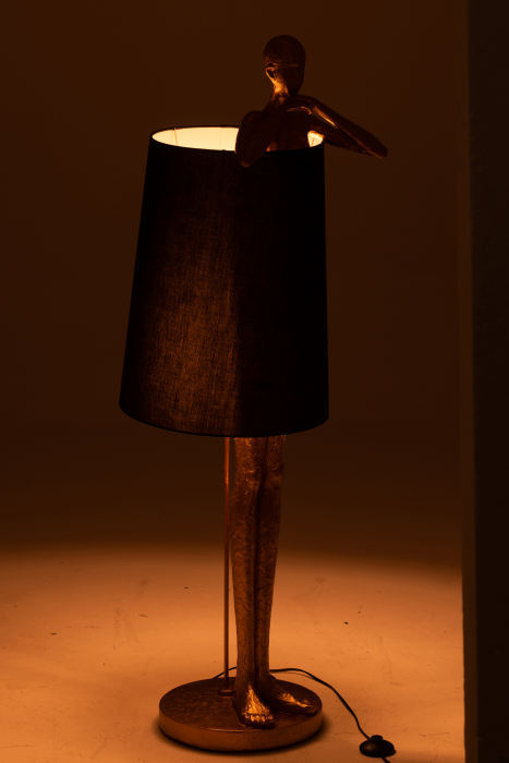 Lampadar Man, Rasina, Negru/Auriu, 45x43x140 cm [3]
