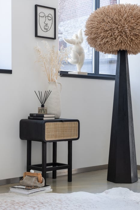 Baza lampadar Octogonal, Lemn, Negru, 30x30x141 cm [4]