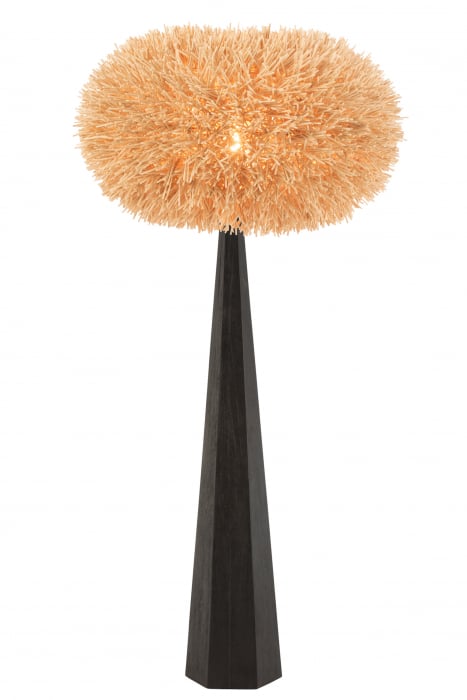 Baza lampadar Octogonal, Lemn, Negru, 30x30x141 cm [3]
