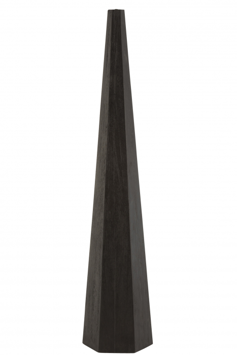 Baza lampadar Octogonal, Lemn, Negru, 30x30x141 cm