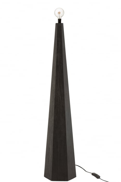 Baza lampadar Octogonal, Lemn, Negru, 30x30x141 cm [2]