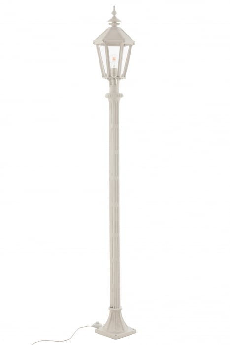 Lampadar Pole pentru exterior, Metal Fier, Alb, 26x26x210 cm Jolipa