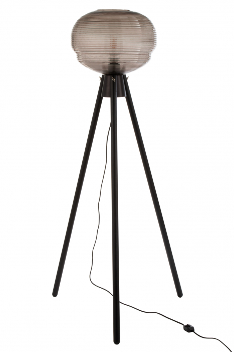 Lampadar Teri, Sticla, Gri, 67x67x148 cm