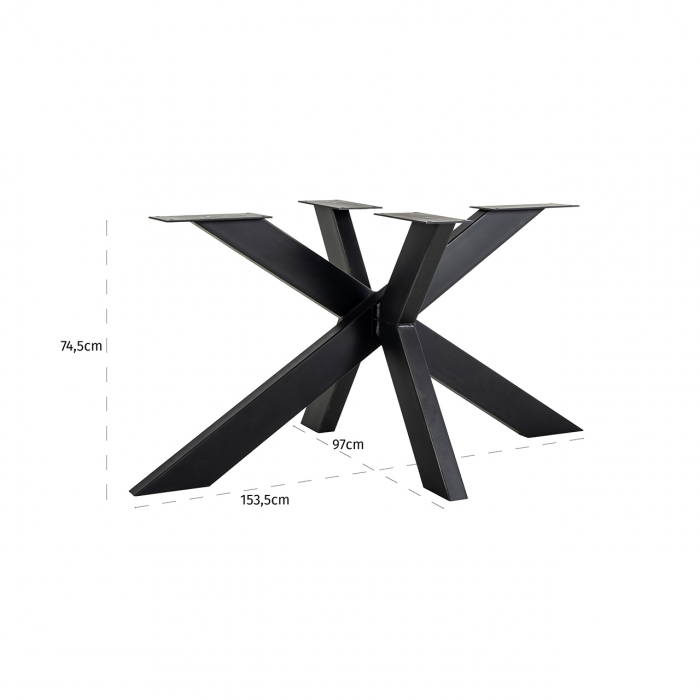 Cadru de masa (fara blat)  Spider (155x100) negru [5]