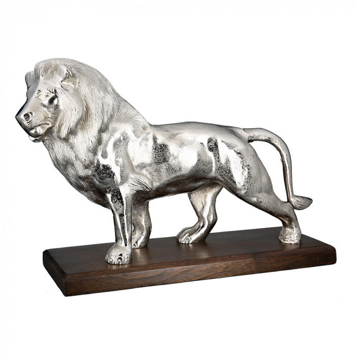 Leu Lion, lemn mango aluminiu, 33x46x15 cm