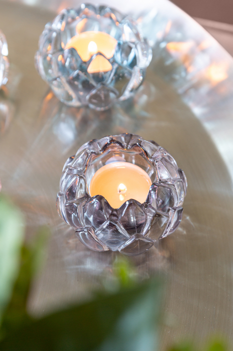 LOTTA, Suport de tea lights din sticlă, gri, h.5 cm, d.8,5 cm [8]