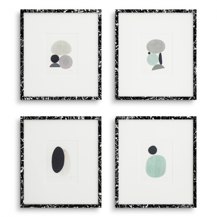 Lucrări de artă tiparite de Valentina Ravagni set de 4, Dims: W. 53 | D. 3 | H. 59 | per frame (CM) [1]
