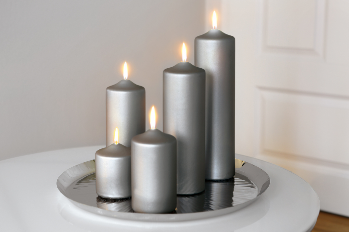 Lumanare Candle, Parafina, Gri, 15x8 cm [2]