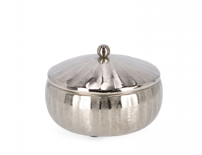 Lumanare CHISEL, Aluminiu/Ceara, Argintiu, 18x18x7.5 cm [2]