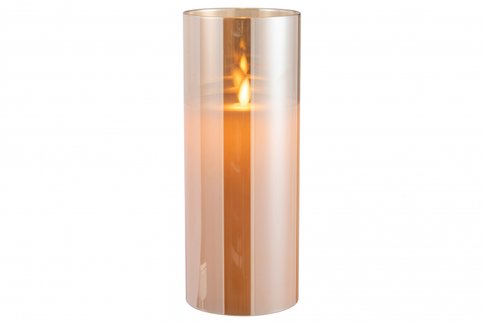 Lumanare LED, Sticla, Auriu, 10x10x25 cm [3]