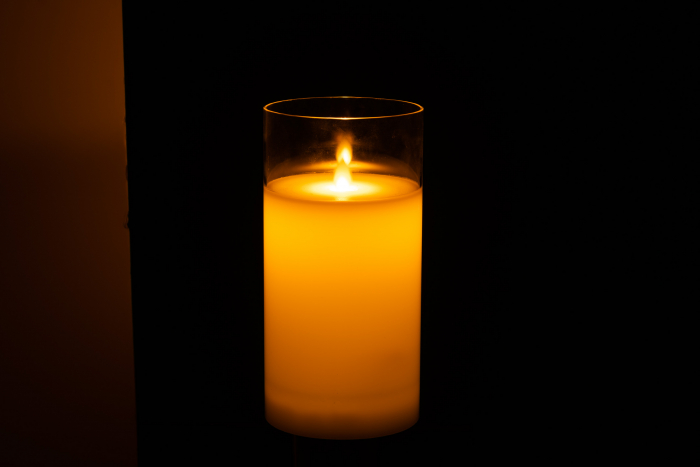 Lumanare LED, Sticla, Transparent, 10x10x20 cm [3]