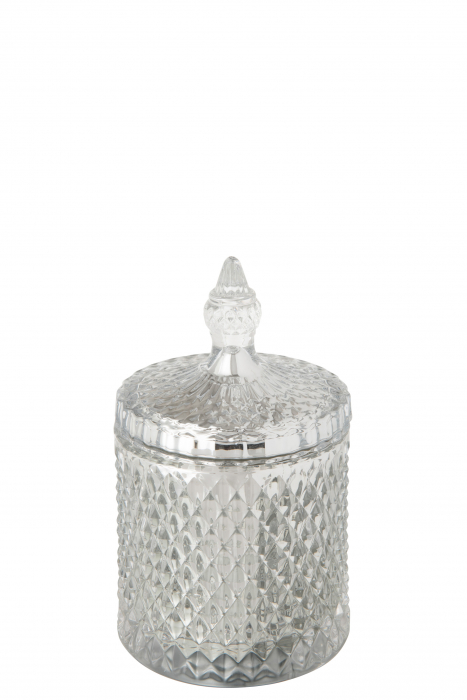 Lumanare parfumata, Ceara, Argintiu, 10x10x18 cm