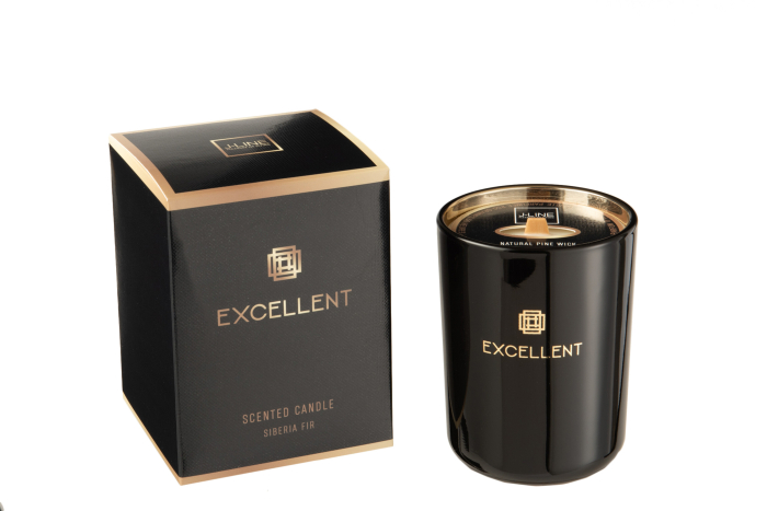 Lumanare parfumata, Sticla, Negru, 8x8x10.5 cm [2]