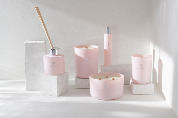 Lumanare parfumata, Sticla, Roz, 8x8x10.5 cm [3]