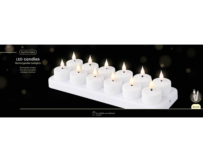 Lumanari tip pastila, Sursa de lumina (LED), Set de 12 lumanari tip pastila, alb, PU 2, H 4,5 cm, A. 4 cm [3]
