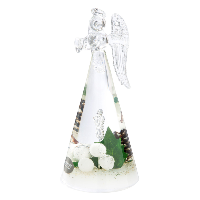Lumina de vis, Figurina, Inger, „Iarna”, Sticla, verde, alb, PU 6, L. 7,5 cm, L. 7,5 cm, H 15,5 cm [4]