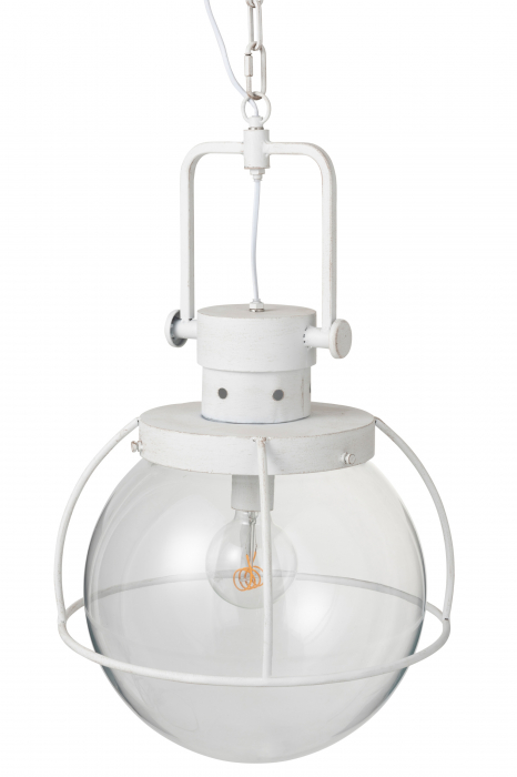 Lustra Ball, Sticla/Metal/Fier, Alb, 40x40x180 cm [2]