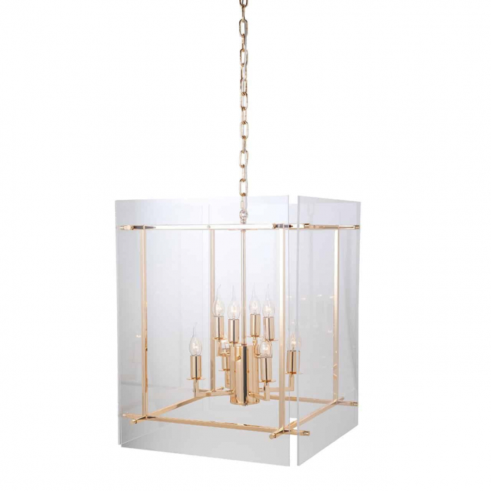 Lustra Chess, Fier Acril, Auriu Transparent, 64 205x51x51 cm lotusland.ro imagine noua elgreco.ro