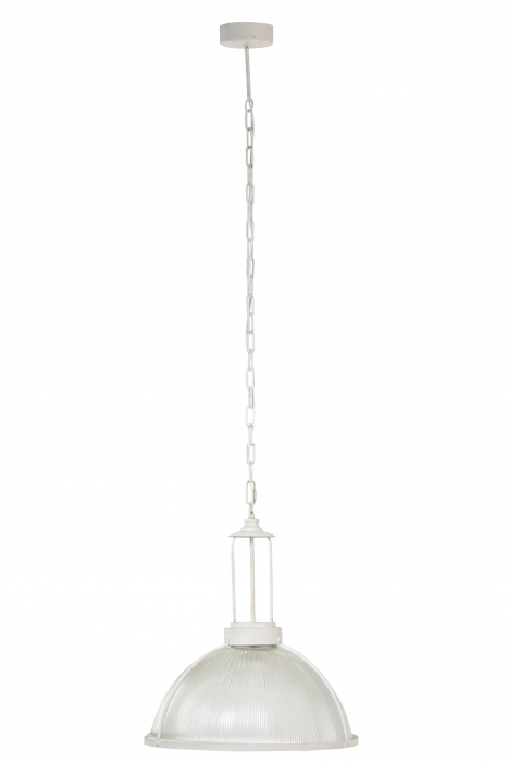 Lustra Lamp, Sticla Metal Fier, Alb, 47x47x158 cm