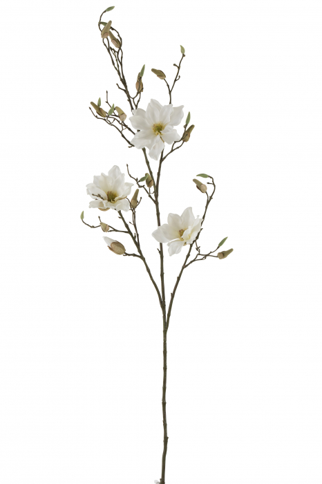 Magnolie artificiala, Plastic, Bej, 15x15x119 cm