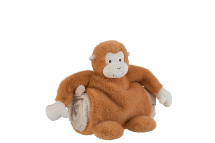 Maimuta cu paturica, Fibre sintetice, Maro, 26x17.5x24 cm