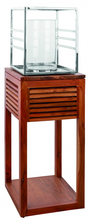 MALIBU, Suport lumânare cu sticlă, inox, l.25,5 cm, h.30 cm [5]