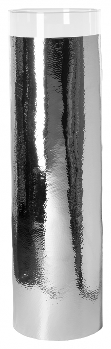 MANIAC, Suport lumânare incl. sticlă, nichel, h.102 cm, d.30 cm [5]