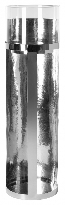 MANIAC, Suport lumânare incl. sticlă, nichel, h.102 cm, d.30 cm [2]