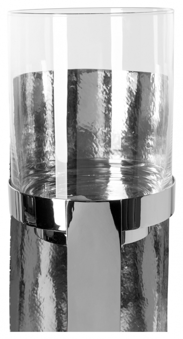 MANIAC, Suport lumânare incl. sticlă, nichel, h.87,5, d.17 cm [7]