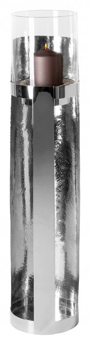 MANIAC, Suport lumânare incl. sticlă, nichel, h.87,5, d.17 cm [4]