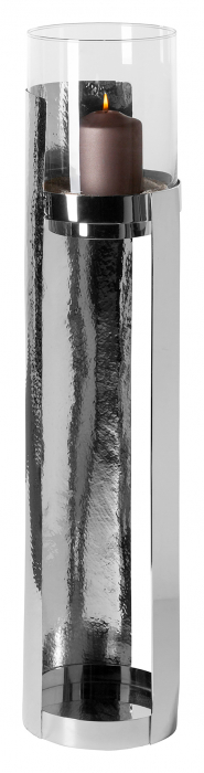MANIAC, Suport lumânare incl. sticlă, nichel, h.87,5, d.17 cm [3]