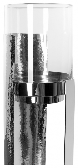 MANIAC, Suport lumânare incl. sticlă, nichel, h.87,5, d.17 cm [6]
