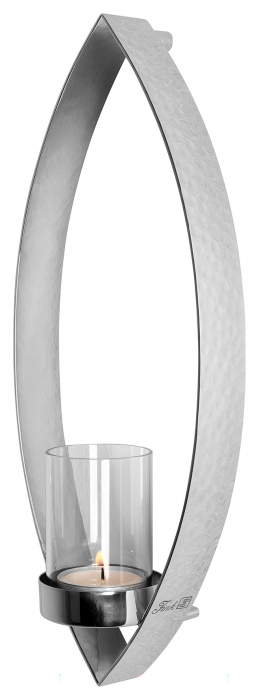 MARUF, Suport lumânare de perete cu sticlă, inox, 12x5,5x26 cm [3]
