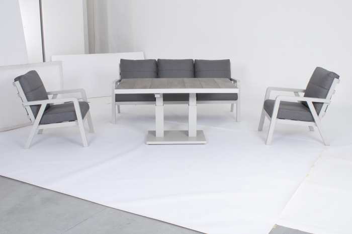 Masa ajustabila Truman, Aluminiu, Alb, 140x85x49/72 cm [11]