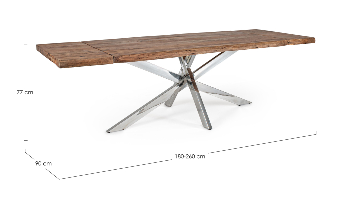 Masa Arkansas, Lemn/Metal, Maro/Argintiu, 180/260x90x77 cm [5]