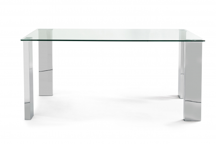 Masa Arley, Sticla/Metal, Transparent/Argintiu, 160x90x75 cm [2]