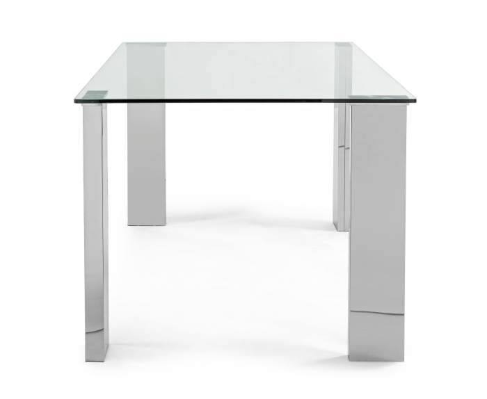Masa Arley, Sticla/Metal, Transparent/Argintiu, 160x90x75 cm [3]