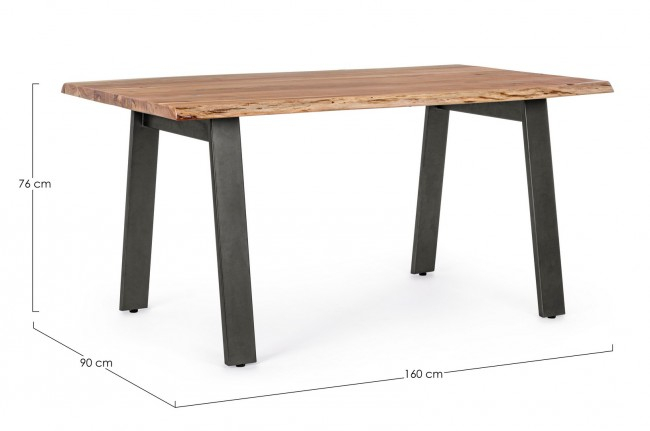 Masa Aron, Otel/Lemn, Maro, 160x90x76 cm  [2]