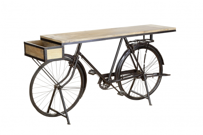 Masa BIKE, metal/lemn, maro, 183x45x93 cm [2]