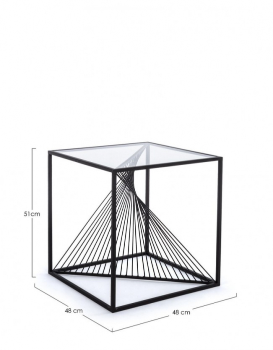 Masa cafea ESPIRAL,  metal,  negru,  48x48x51cm [2]