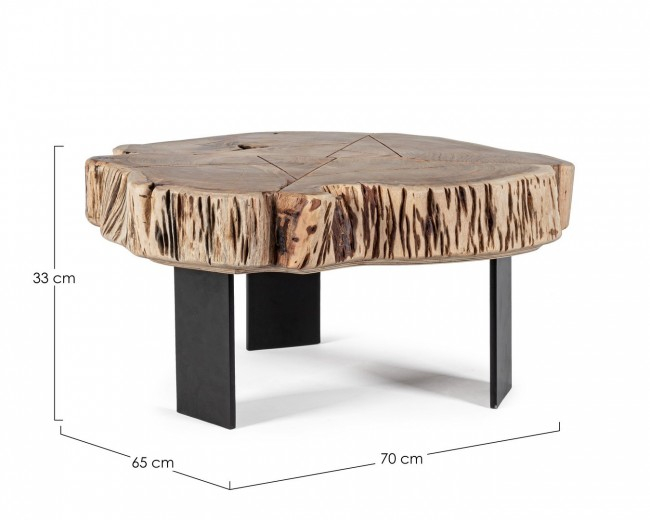 Masa cafea KEVAL, lemn, maro, 70x65x33cm [2]