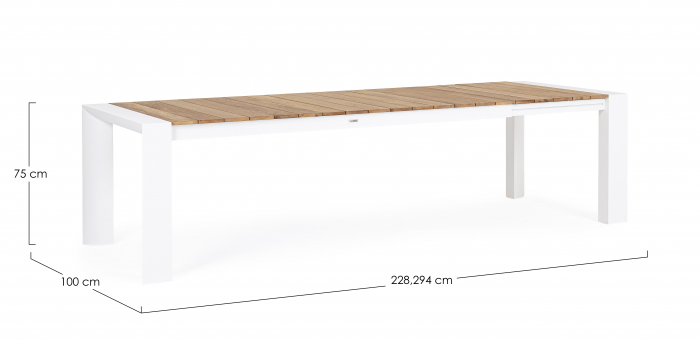 Masa Cameron, Aluminiu/Poliester, Maro/Alb, 228x100x75 cm [5]