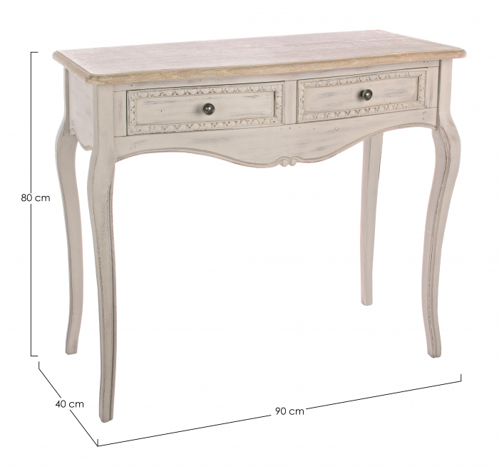 Masa consola Clarisse, MDF/Lemn, Maro, 90x40x80 cm [4]