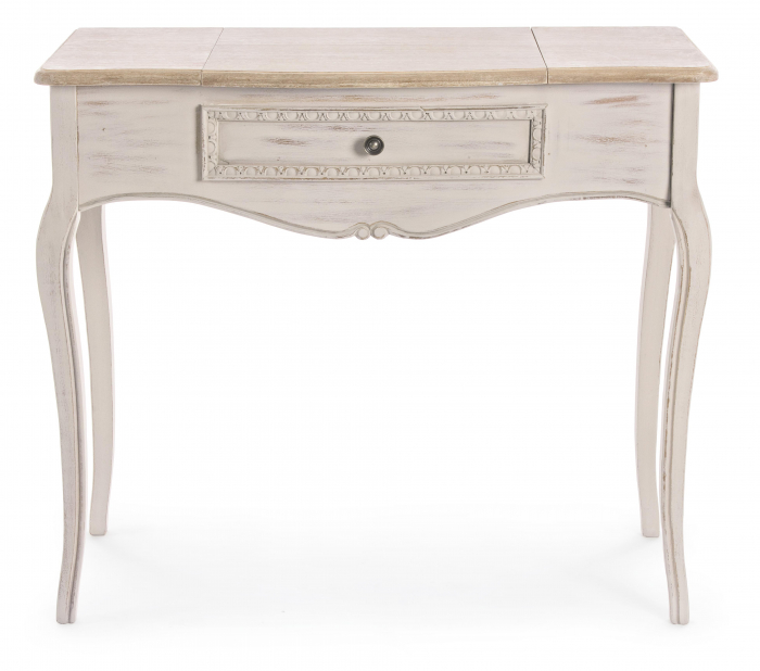 Masa consola cu oglinda, MDF/Lemn, Maro, 90x40x80 cm [5]