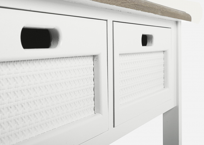 Masa consola Dorotea, MDF/Lemn, Alb/Maro, 100x40x80 cm [2]