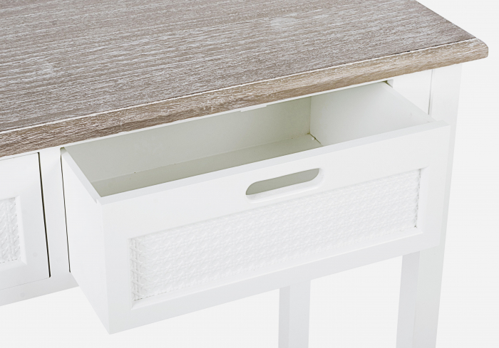 Masa consola Dorotea, MDF/Lemn, Alb/Maro, 100x40x80 cm [4]