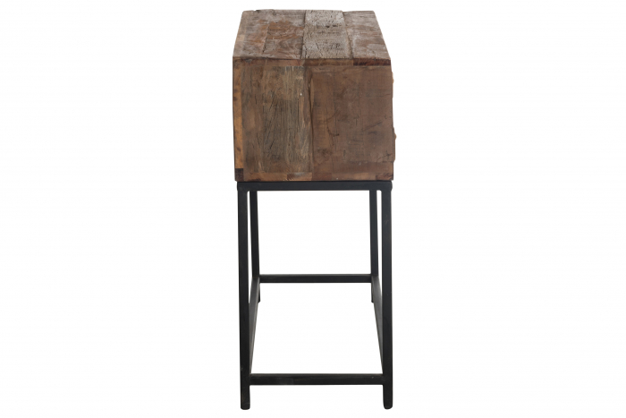 Masa consola Rough cu 8 sertare, Lemn, Maro, 75x34x76.5 cm [3]