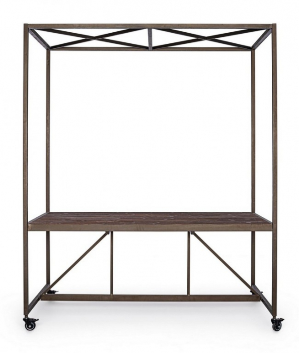 Masa cu cadru suspendat, Metal, Negru, 180x90.5x220 [3]