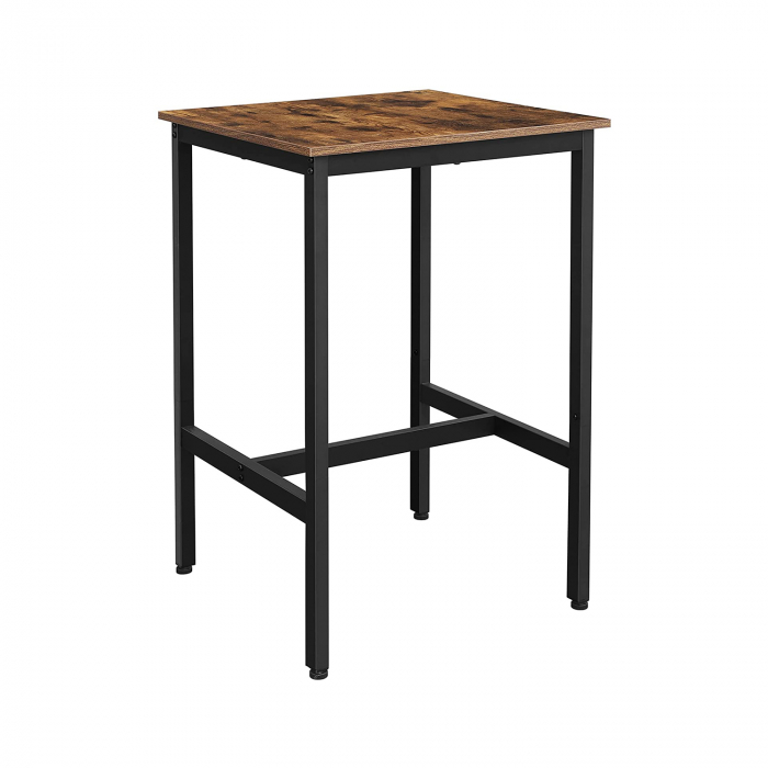 Masa de bar, Lemn/metal, 60x60x90cm [2]