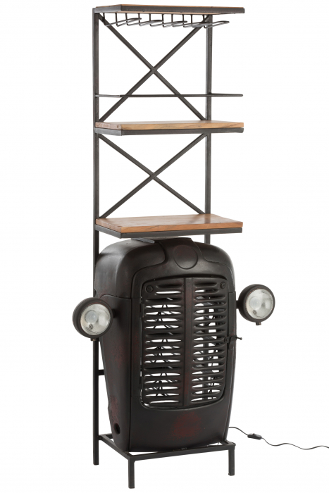 Masa de bar TRACTOR , Lemn, Negru, 87x37x181 cm